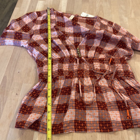 NWT Gingham check wool blend babydoll peplum top pilcro by Anthropologie xs - Picture 10 of 16